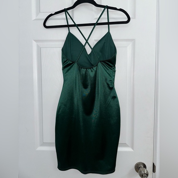 Satin Green Dress - Lovely Day - Picture 4 of 6